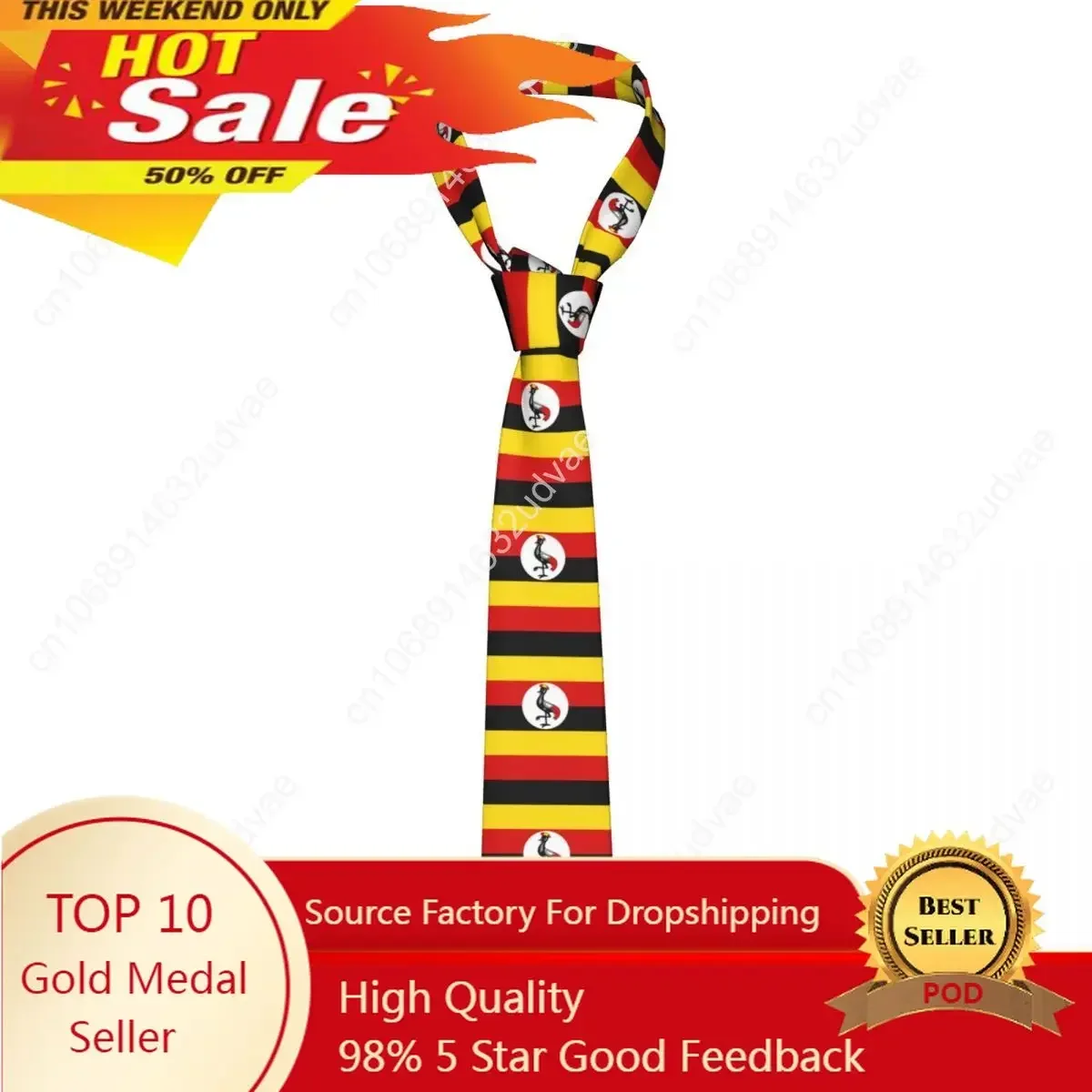 

Mens Tie Slim Skinny Uganda Flag Necktie Fashion Necktie Free Style Men Tie Party Wedding