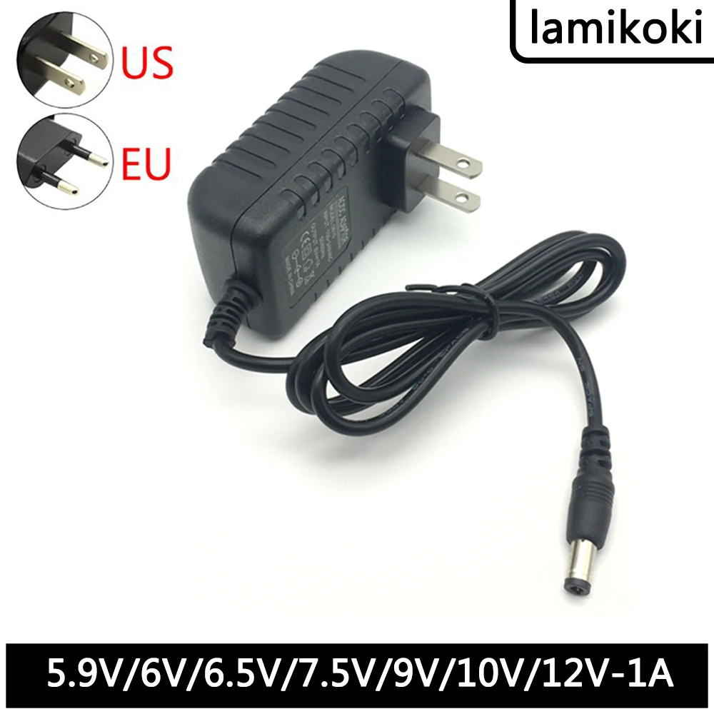 AC DC Adapter 5.9V 6V 6.5V 7.5V 9V 10V 12V 1A Power Adapter Charger