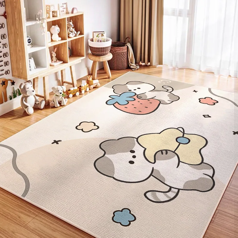 VIKAMA Loop Pile Bedroom Bedside Rug, Living Room Coffee Table, Cartoon And Cute Children's Room Reading Area Carpet, Home Decor