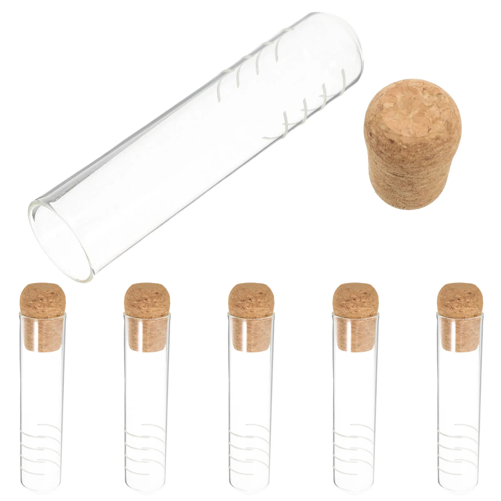 

6Pcs Glass Tea Infuser Clear Tube Soft Cork Stopper Loose Leaves Strainer Brewing Cup Filter Reusable Tea Accessories for Home