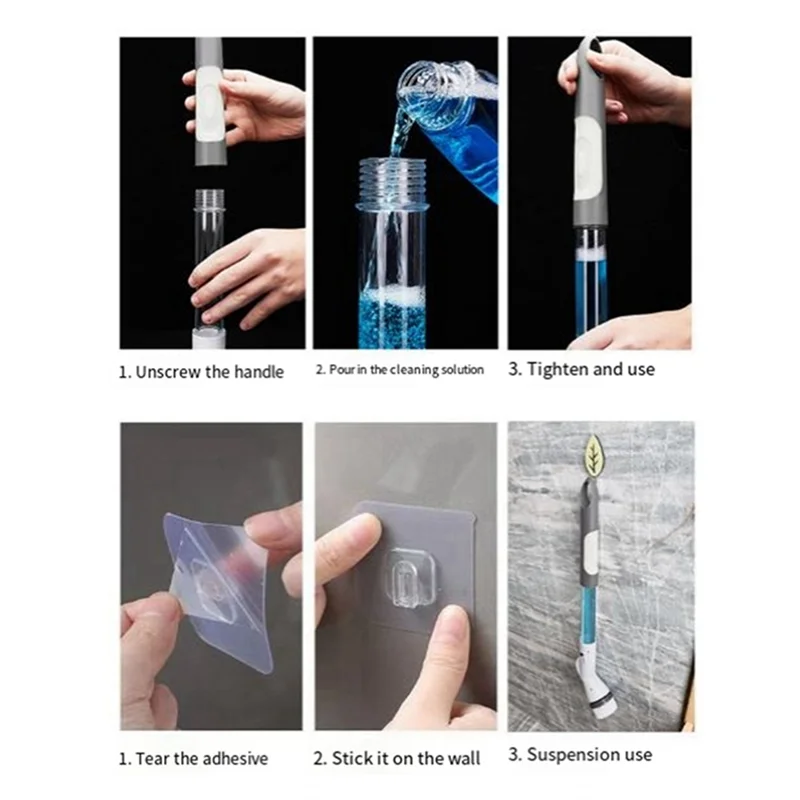 فرشاة أرضية ذات مقبض طويل لتنظيف البلاط والمساحة وأجهزة الحمام والفرش وفرش التنظيف الكهربائية المتينة