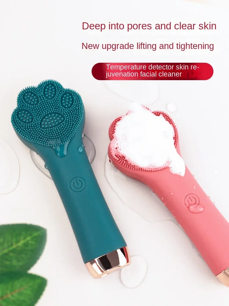 Gratis Verzending Elektrische Gezichtsreiniging Instrument Ultrasone Trillingen Opladen Siliconen Gel Cleansing System Schone Poriën