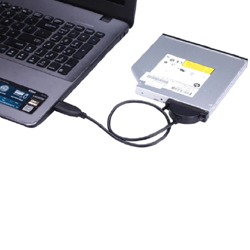 Hot 1Pcs USB 2.0 To Mini Sata II 7+6 13Pin Adapter For Notebook CD/DVD ROM Slimline Drive Converter Cable Screws Steady Style