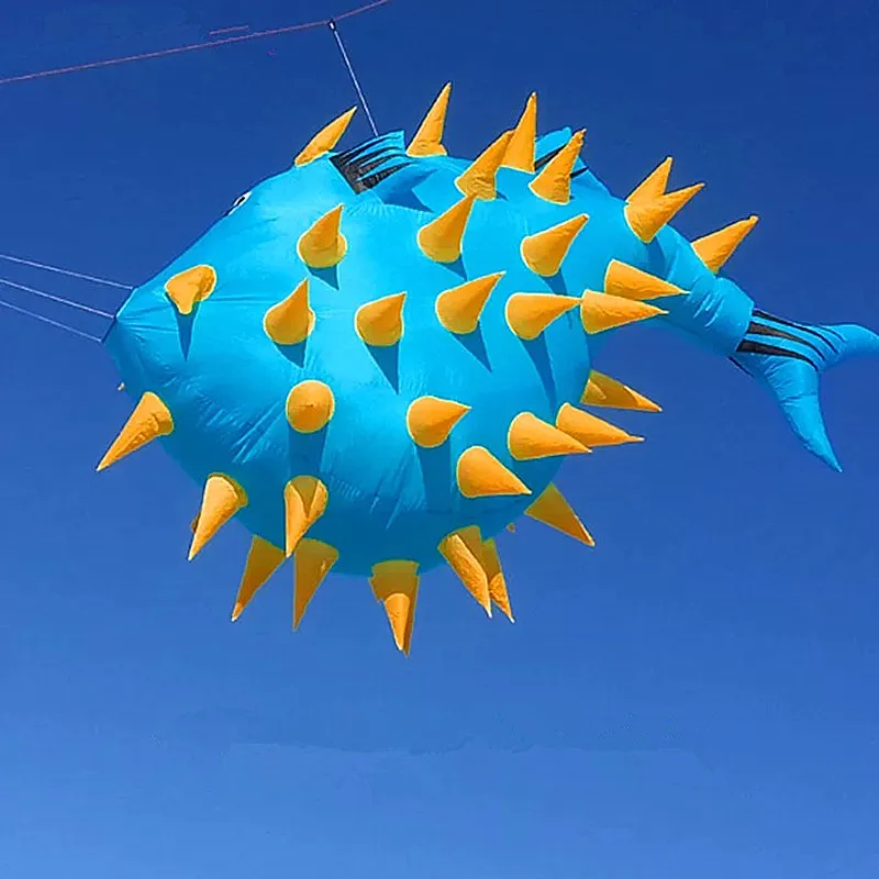 free shipping large puffer fish kite pendant flying outdoor toys wind kites for adults kite reel voar pipe parachute kite surf