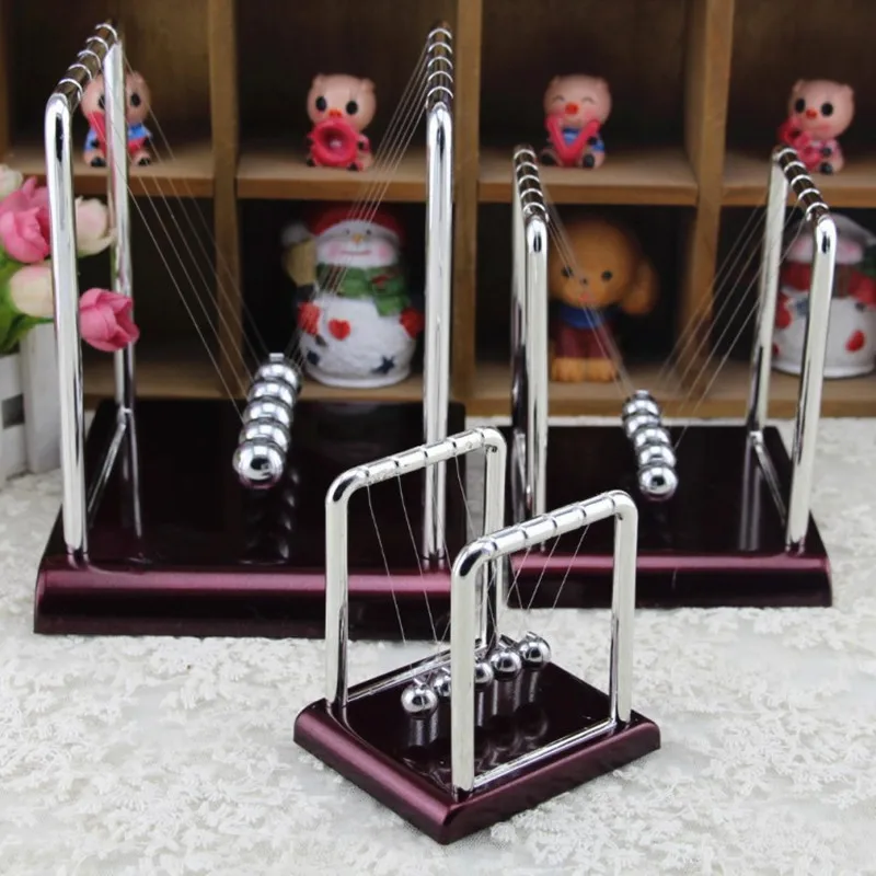 Fashion New Early Fun Development Educational Desk Toy Gift Newtons Cradle Steel Balance Ball Physics Science Pendulum Games