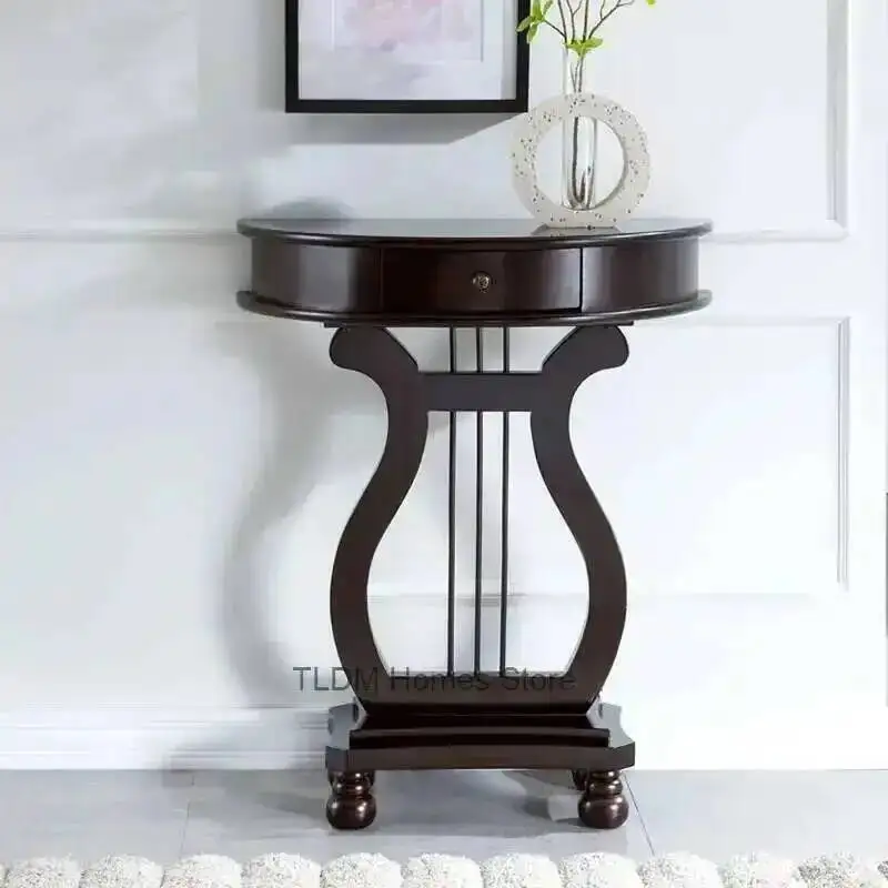 

Home American Solid Wood Console Table for Furniture Simple Entrance Door Aisle Storage Rack Entrance Wall Narrow Cabinet M