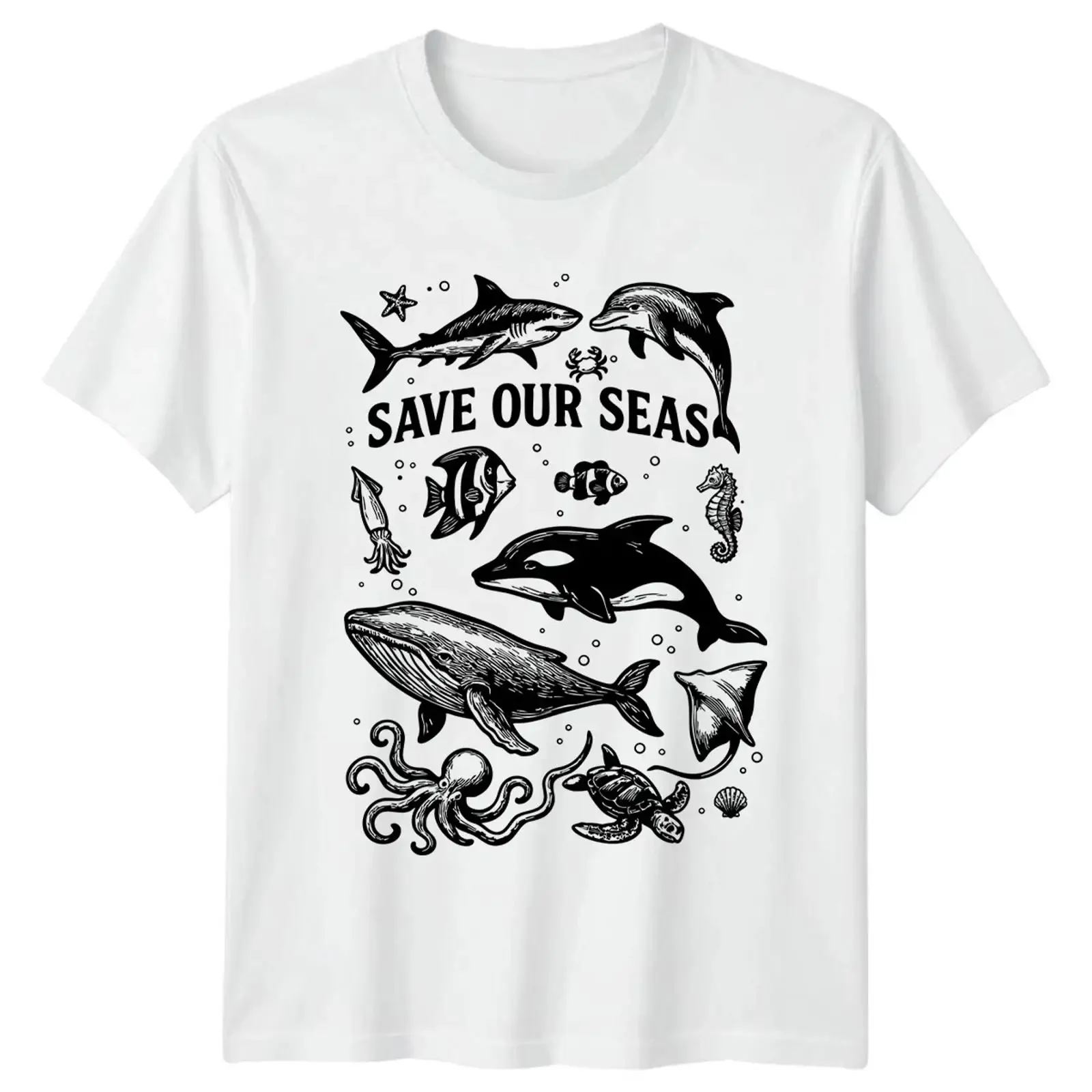 Save Our Seas T Shirt Marine Conservation Animals for Him and Her Image 1 of 4 vintage Washed Casual Slightly graphic