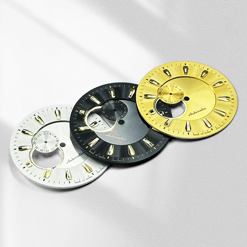 Mod Black Gold White 28.5mm NH36 Dial Custom Logo Watch Dial Fits Japanese Movement Watch Repair Accessories Parts