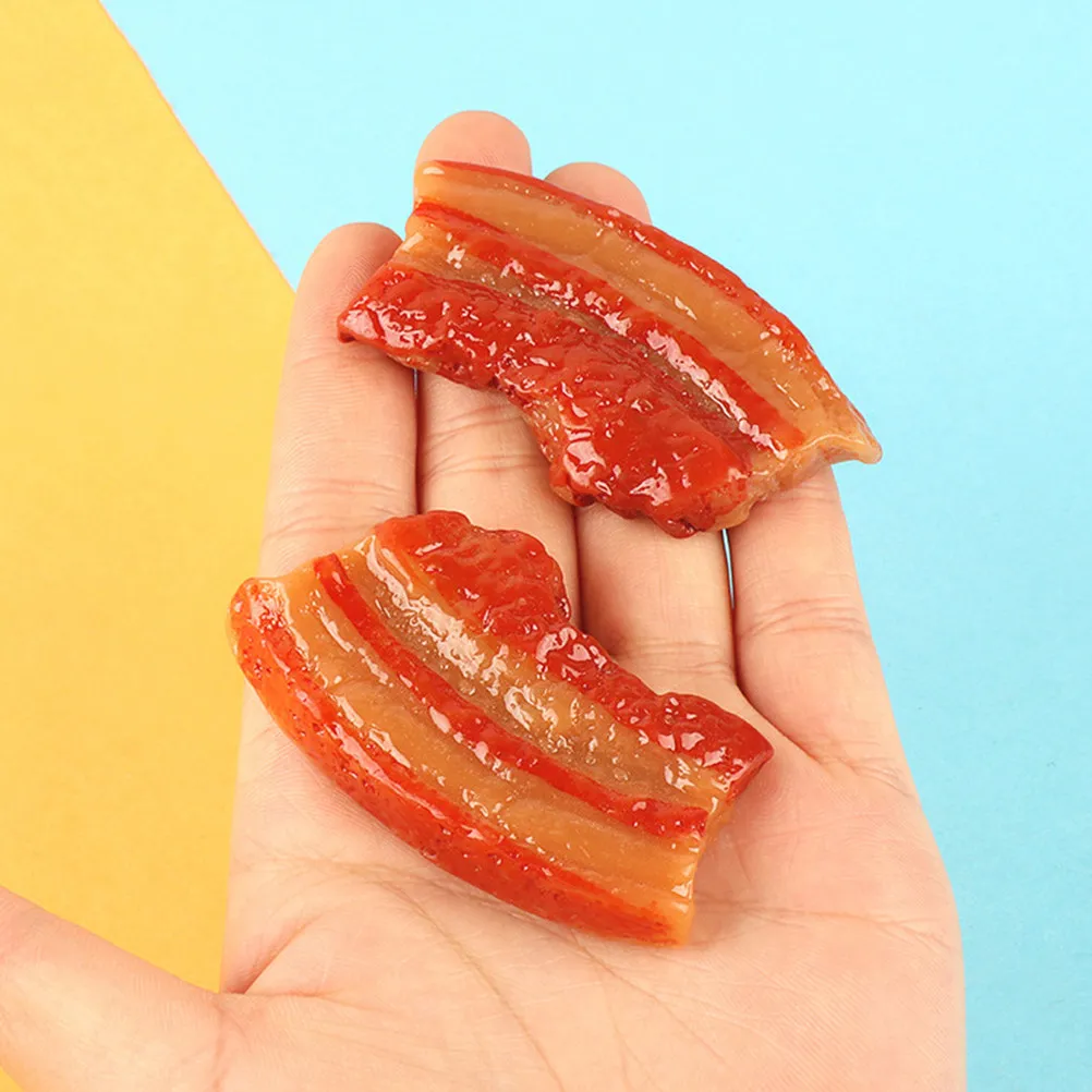 

6Pcs Lifelike Artificial Meat Food Detailed Fake Fried Pork Belly for Party Restaurant Hotel Museum Display Kitchen Prop