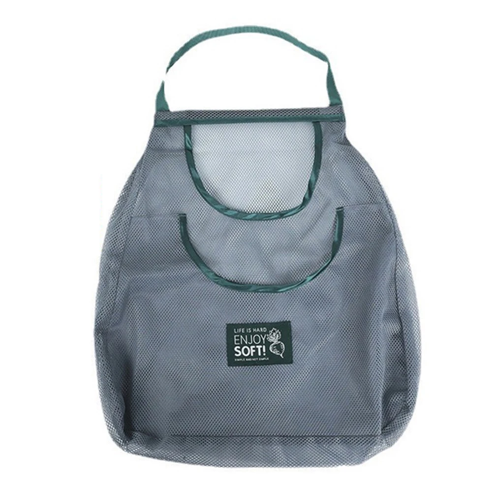 Reusable Storage Bags Kitchen Hanging Mesh Bag Home Fruit And Vegetable Storage Net Bag For Ginger Garlic Potatoes Onions hooks