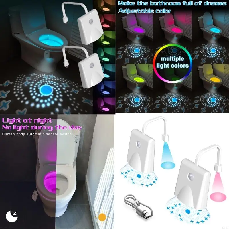 Energy Saving LED Toilet Light With Creative Projection Pattern Human Body Sensors And Long Lasting Battery For Bathroom K1KF