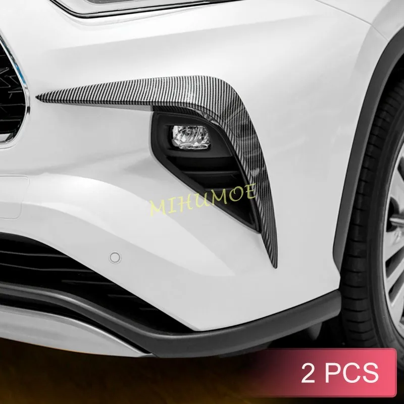 

Передний бампер из углеродного волокна, противотуманные фары, накладки для бровей для Toyota Highlander Kluger 2021 2022 2023 2024 2025