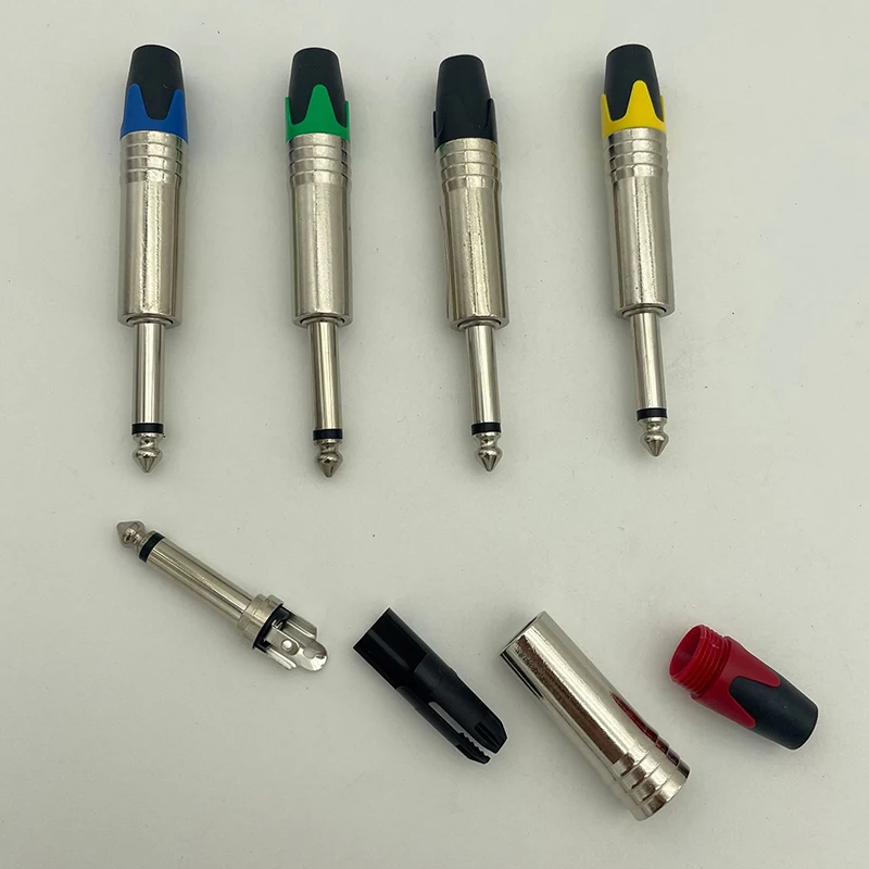 6.35 Mm Audio Plug Mute Plug Connector Jack Mono Assembly Microphone Conector With Mute Function-New
