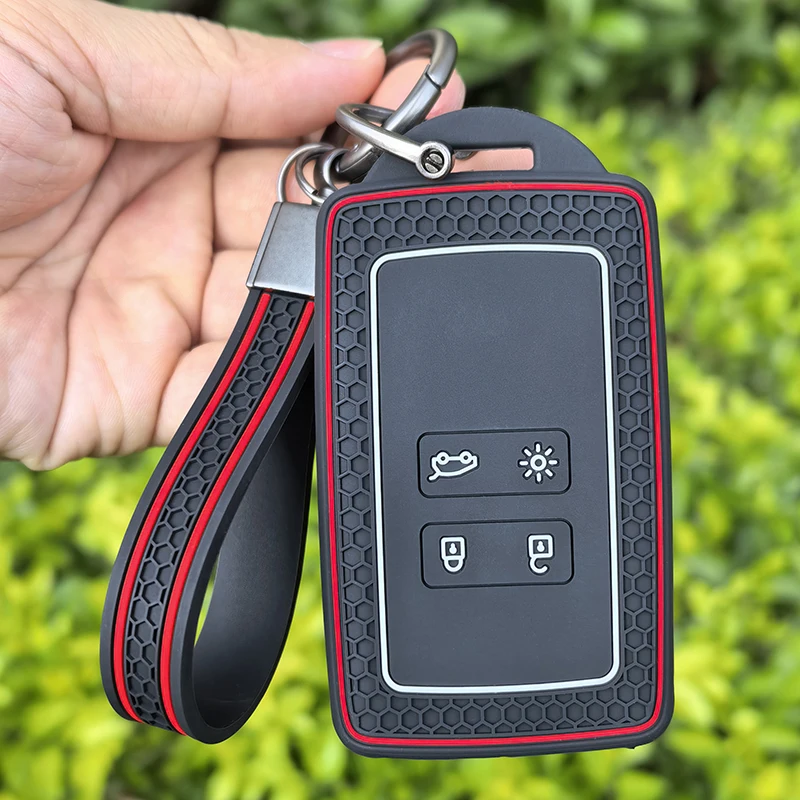 Funda de silicona para llave con control remoto para Renault Captur 2020 2021 Clio 5 Megane ARKANA Scenic Kadjar Zoe Espace Dacia Sandero Duster