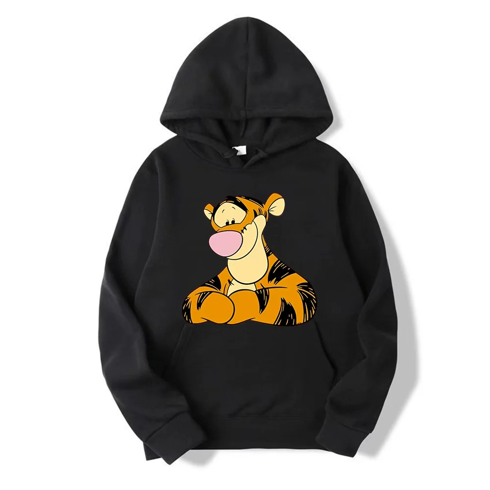 

New Disney Tigger Cartoon Anime Women Pullover Spring Autumn 2024 New Men Oversized Hoodie Casual Couple Sweatshirt Clothes Tops