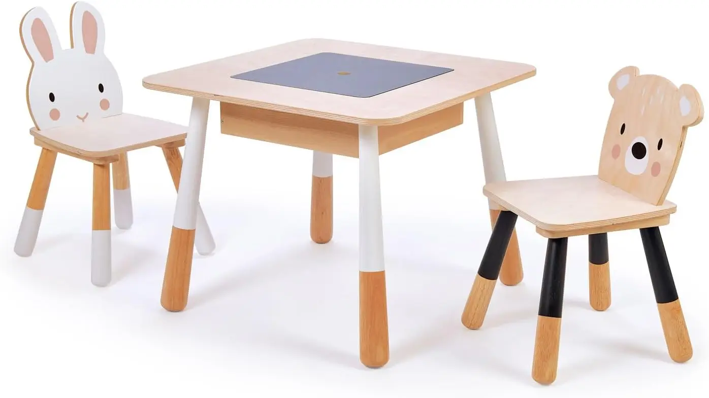 Forest Table and Chairs Collections - Adorable Kids Size Art Play Game Table and Chairs - (Forest Table and Chairs)