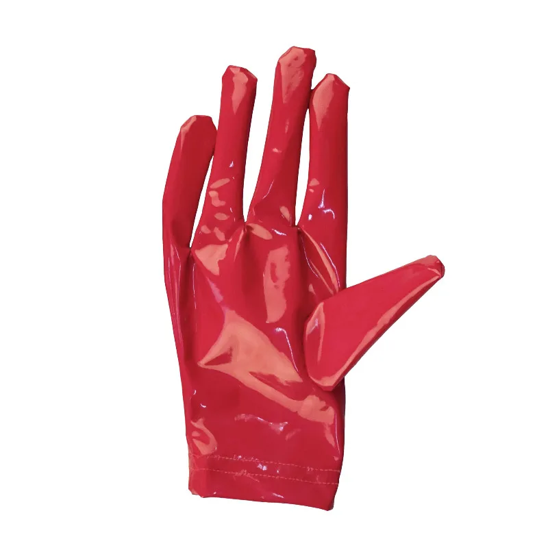 PVC Couro Luvas Curtas para Mulheres, PU Latex Mittens, Olhar Molhado, Clubwear Gótico, Acessórios Cosplay, Halloween Party, Brilhante, Sexy