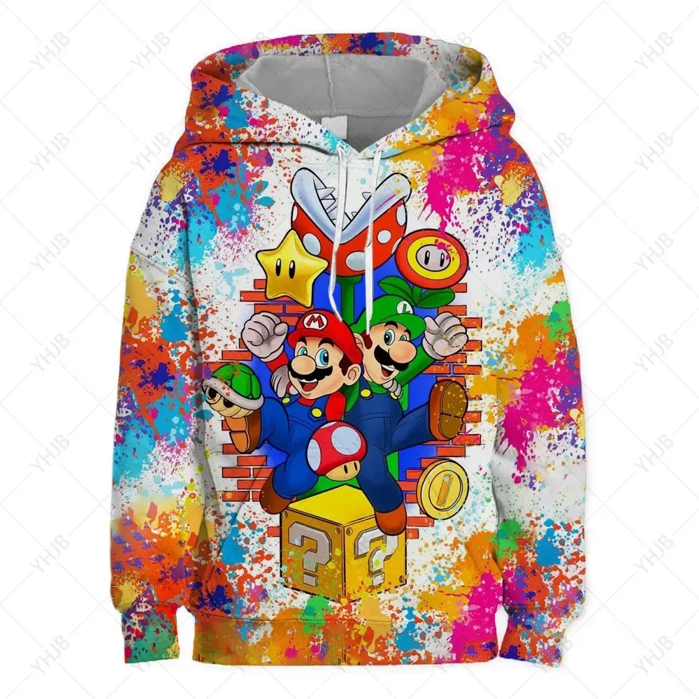 

2025 New Fashion Children's Game Peach Princess Boys and Girls Sports Shirts Cartoon Hoodies Children's Hoodies 3D Hoodies Top