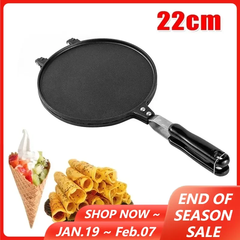 22cm Non-Stick Egg Roll Waffle Maker Baking Pan Ice Cream Cone Maker Tool Mold Egg Frying Cake Mold Baking Pastry for DIY