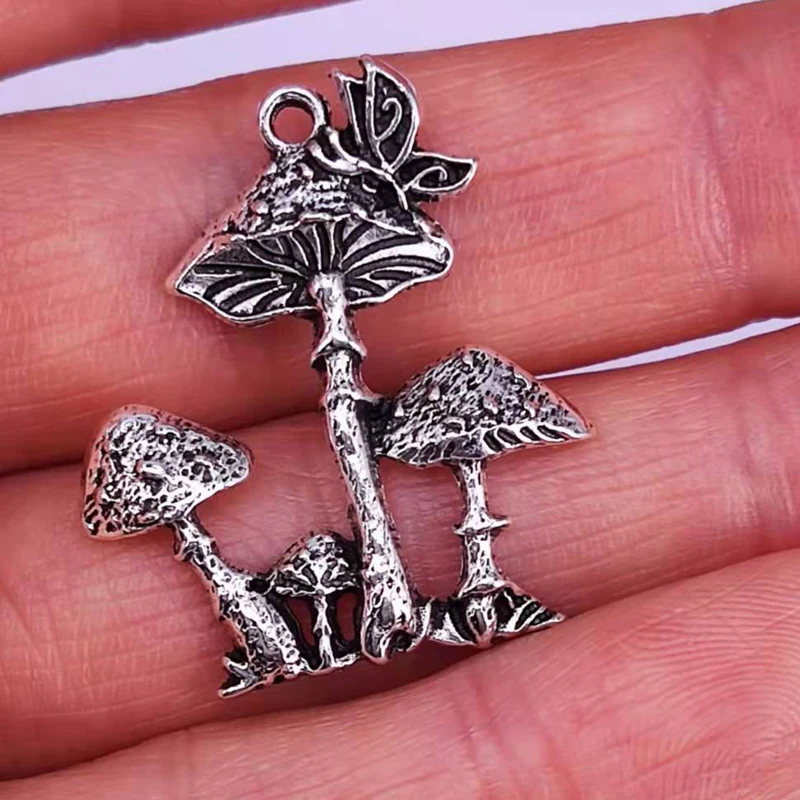 5pcs 24mm*27mm new lucky Butterfly chams Mushroom pendant charm for DIY women man Accessories