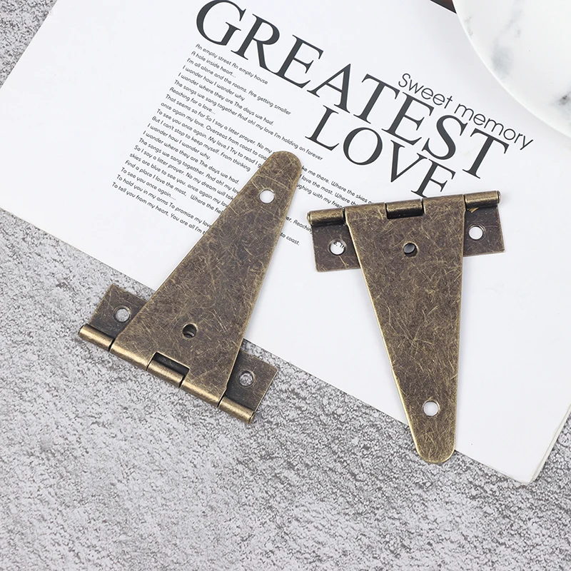 2pcs Antique Bronze Flat T Hinge For Barn Gates Vintage Jewelry Wooden Box Hinges Kitchen Cabinet Door Gate Household Supplies