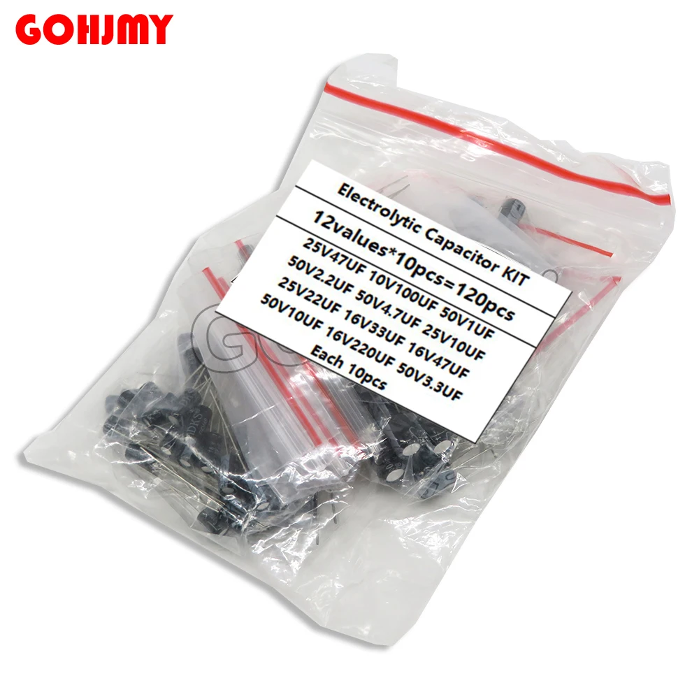 12valuesX10pcs=120pcs 0.22UF-470UF Aluminum electrolytic capacitor  component diy assortment kit new original