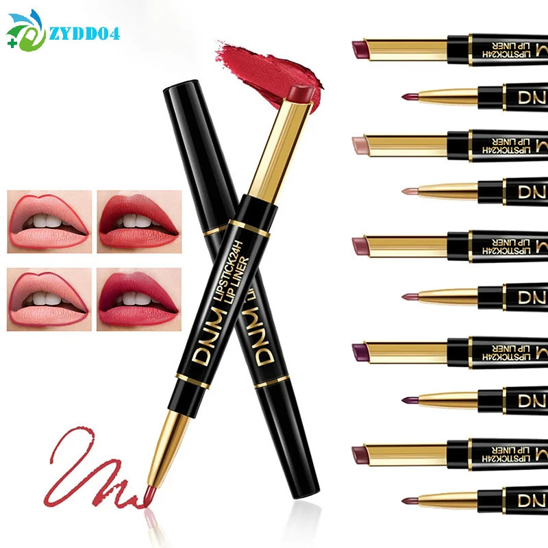 ● Taza antiadherente de doble punta, lápiz labial de larga duración, delineador de labios, alta pigmentación, resistente al agua, regalos del Día de San Valentín, 1 Uds.