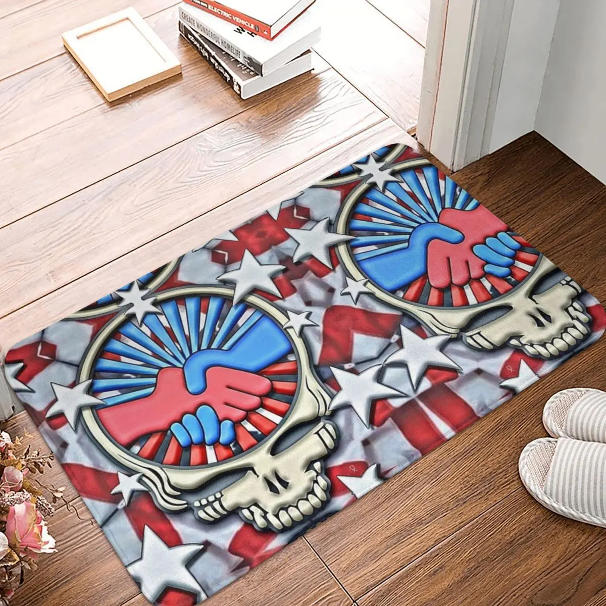 Grateful Dead Team Non-slip Doormat Bath Bedroom Mat Prayer Carpet Flannel Pattern Decor