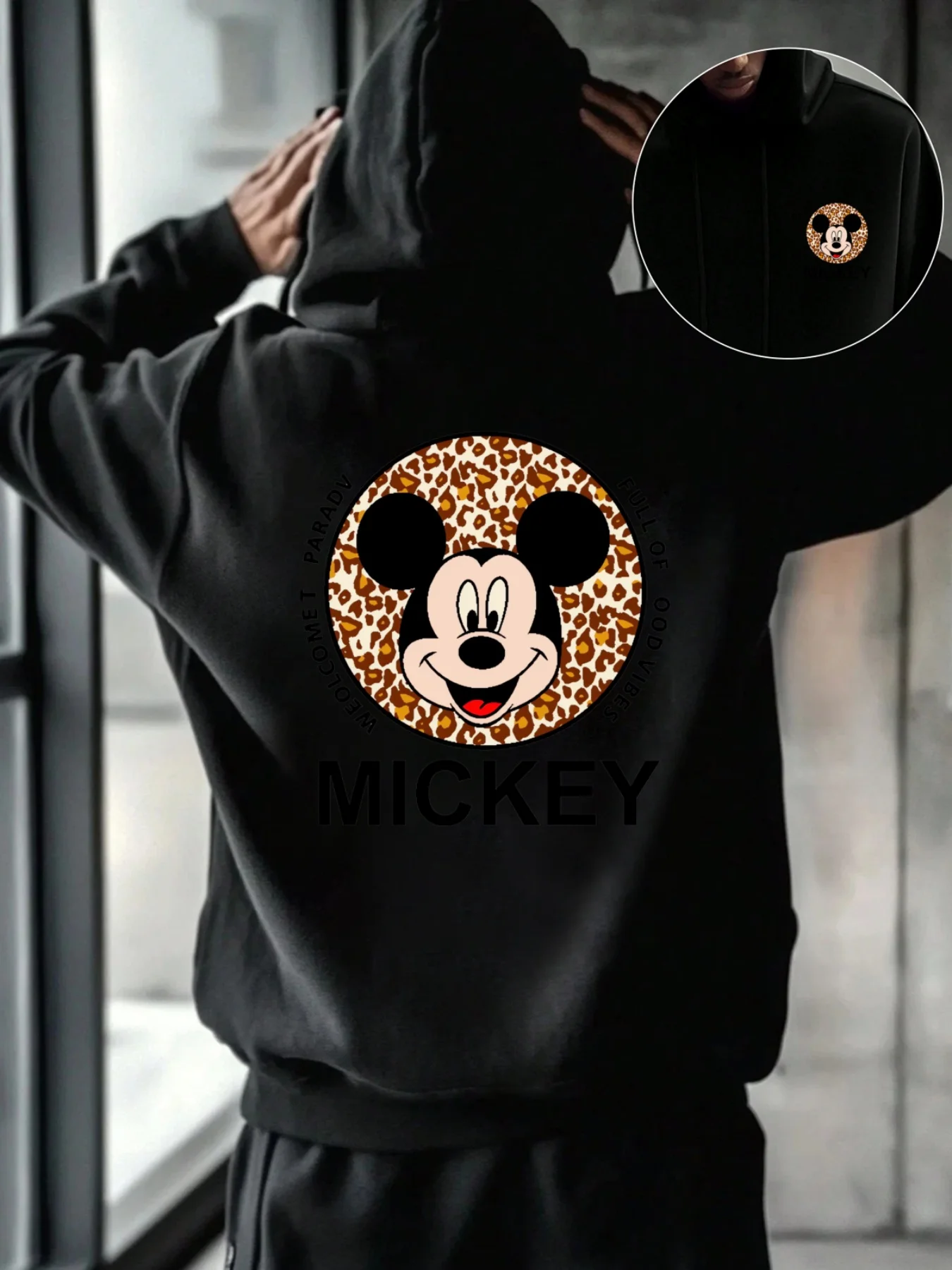 

Толстовка с капюшоном с Микки Маусом Диснея для мальчиков и девочек, семейный свитер с капюшоном для родителей и детей, осень-зима, для мужчин и женщин, свободные свободные длинные рукава большого размера