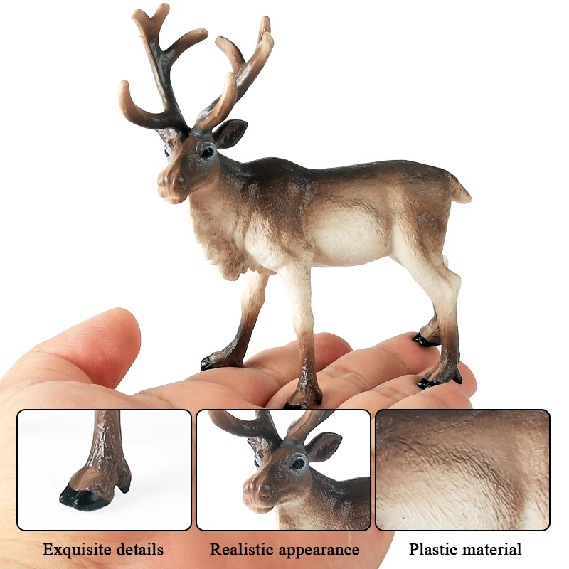 Oenux Wald Hirsch Tiere Simulation Wild White-Tailed Elch Action-figuren Elch Figuren Modell Dekoration Spielzeug Kinder Weihnachten Geschenk – Detail 10