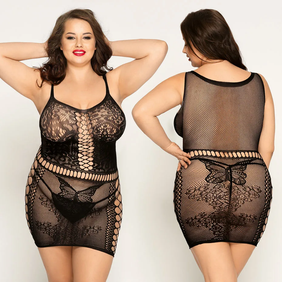 

JSY Sexy Lingerie Women Body Underwear Plus Size Mesh Dress Babydoll Nightgown Bodystockings Erotic Lingerie Porno Costumes