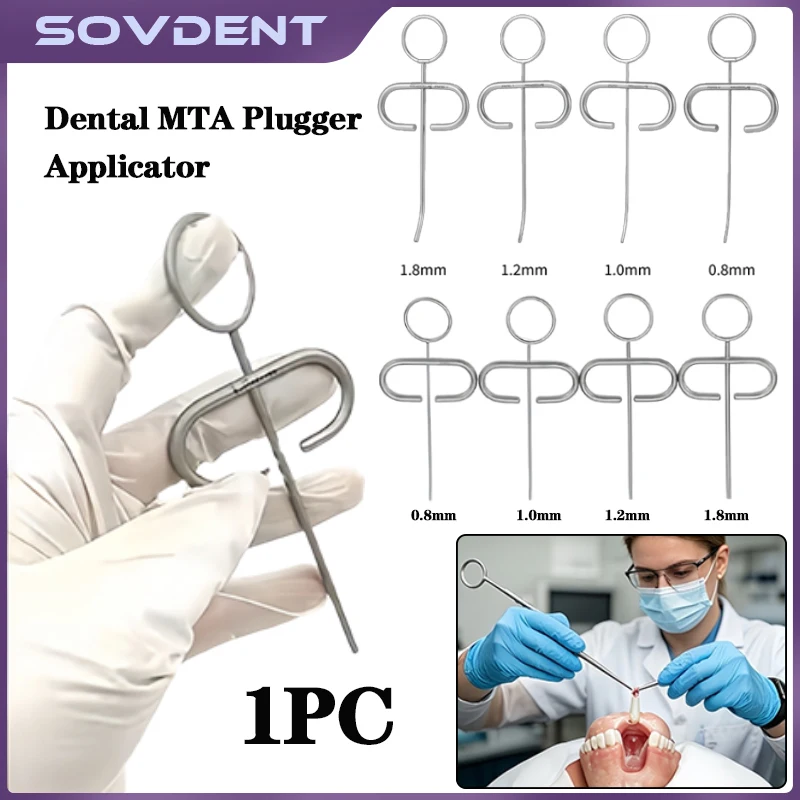 Dental Bone Powder Graft Syringe SS Powder MTA Plugger Applicator Graft Head 0.8/1.0/1.2/1.8 Dental MTA Bone Powder Conveyor