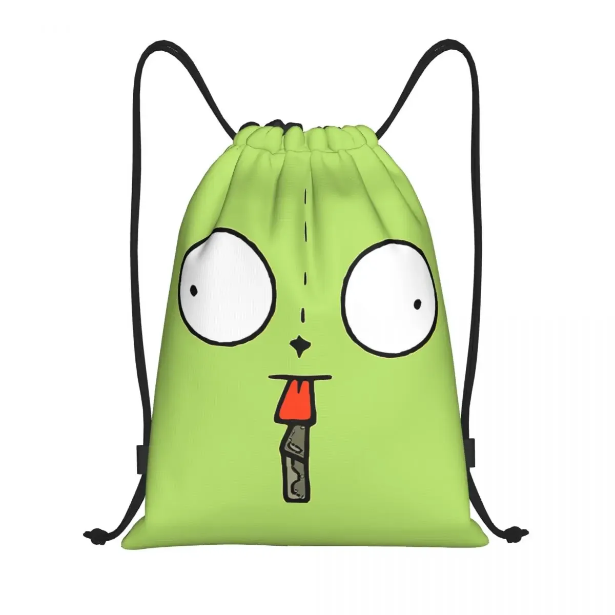 

Minimalist Gir Invader Zim Drawstring Backpack Sports Gym Sackpack Cute Robot String Bags for Exercise