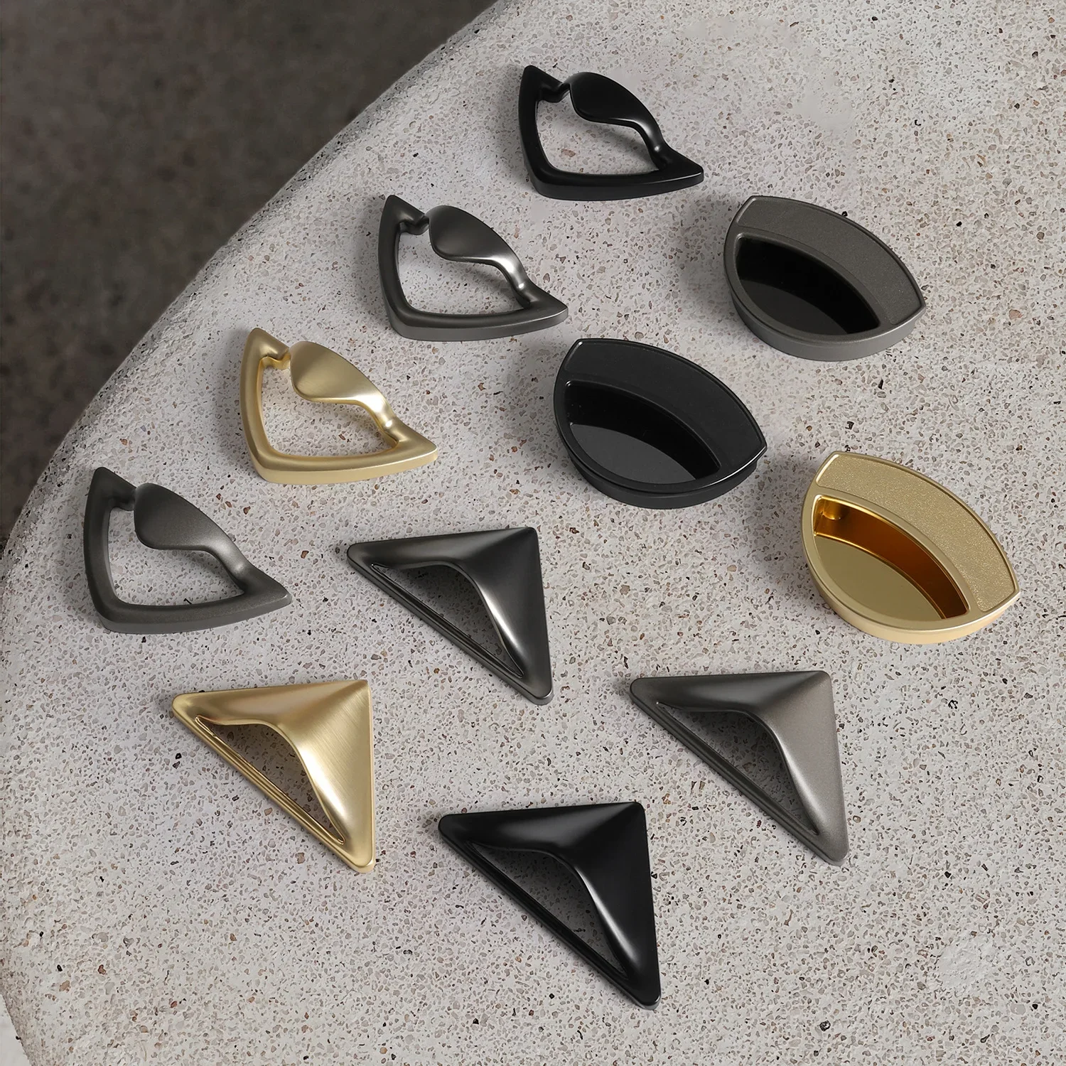 Modern Simple Black Wardrobe Drawer Knob Golden Gray Cabinet Cabinet Door Handle Zinc Alloy Furniture Decoration Handles