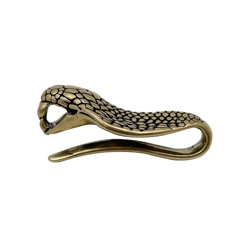 

Snake Waist Belt Clip Brass Money Clip Outdoor Small Tool EDC Snake White Copper Belt Buckle