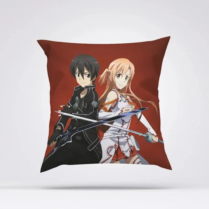 Pillowcases for Pillows 45x45 Pillow Covers Sword Art Online Fall Cover Body Decorative Cases Cushions Home Decor Sofa Bed Throw