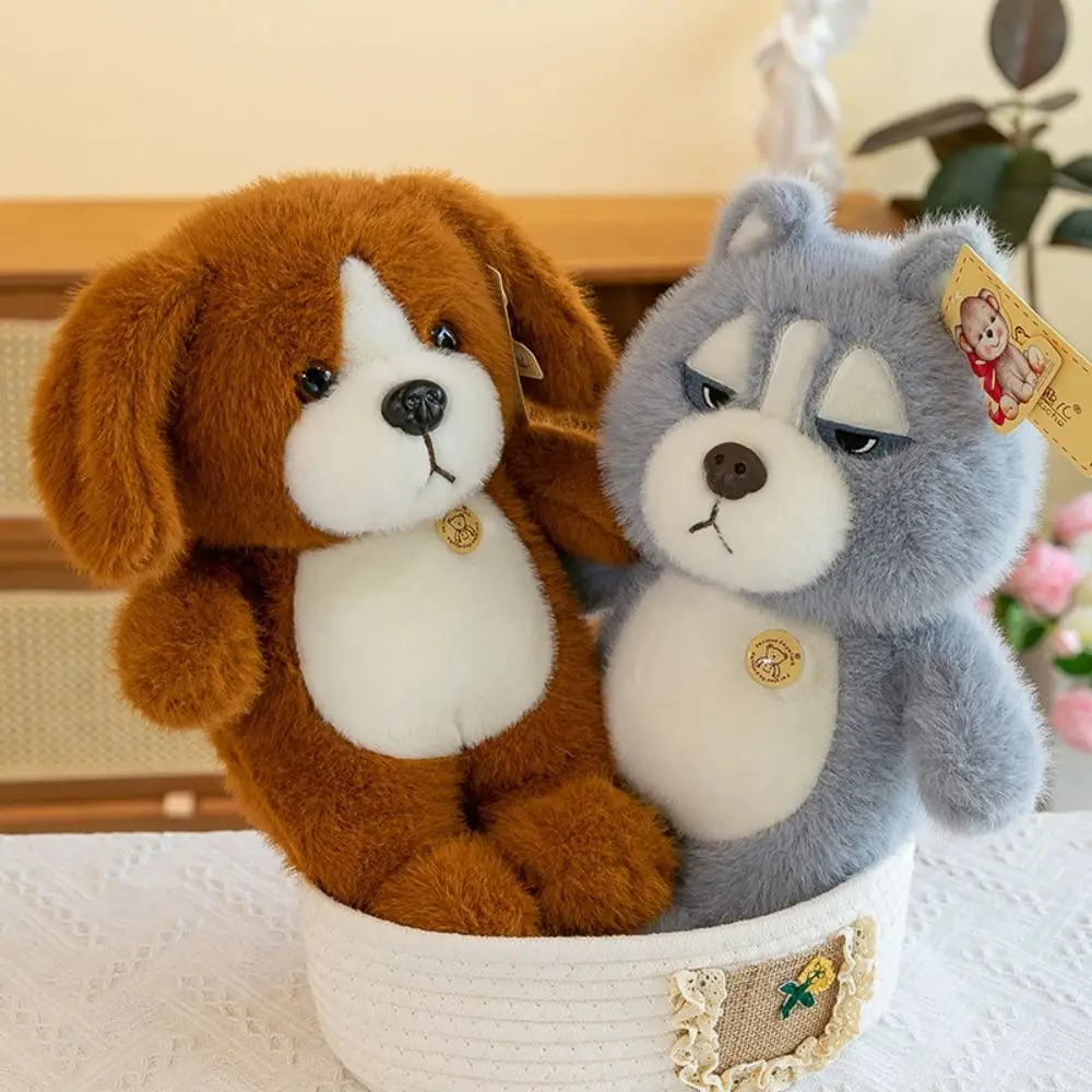 

Simulation Doll Big Belly Sitting Dog Blue Cat Fluffy Grey Wolf Doll Lazy Stuffed Cute Animal Sleep Pillow Room Decoration