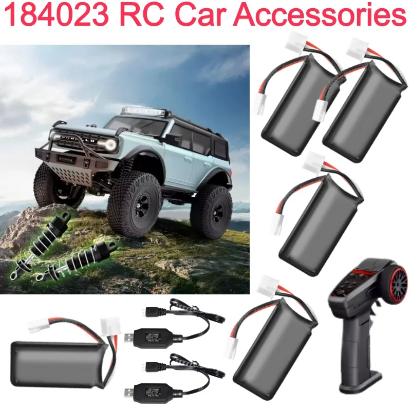 184023 1:18 4WD Remote Control Car RC Truck Car Spare Parts Accessories 7.4V 350mAh Battery USB Controller For 184023 RC Car