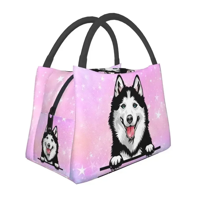 Custom Siberian Husky Lunch Bags Women Warm Cooler Insulated Lunch Boxes for Office Travel lunch bags for men