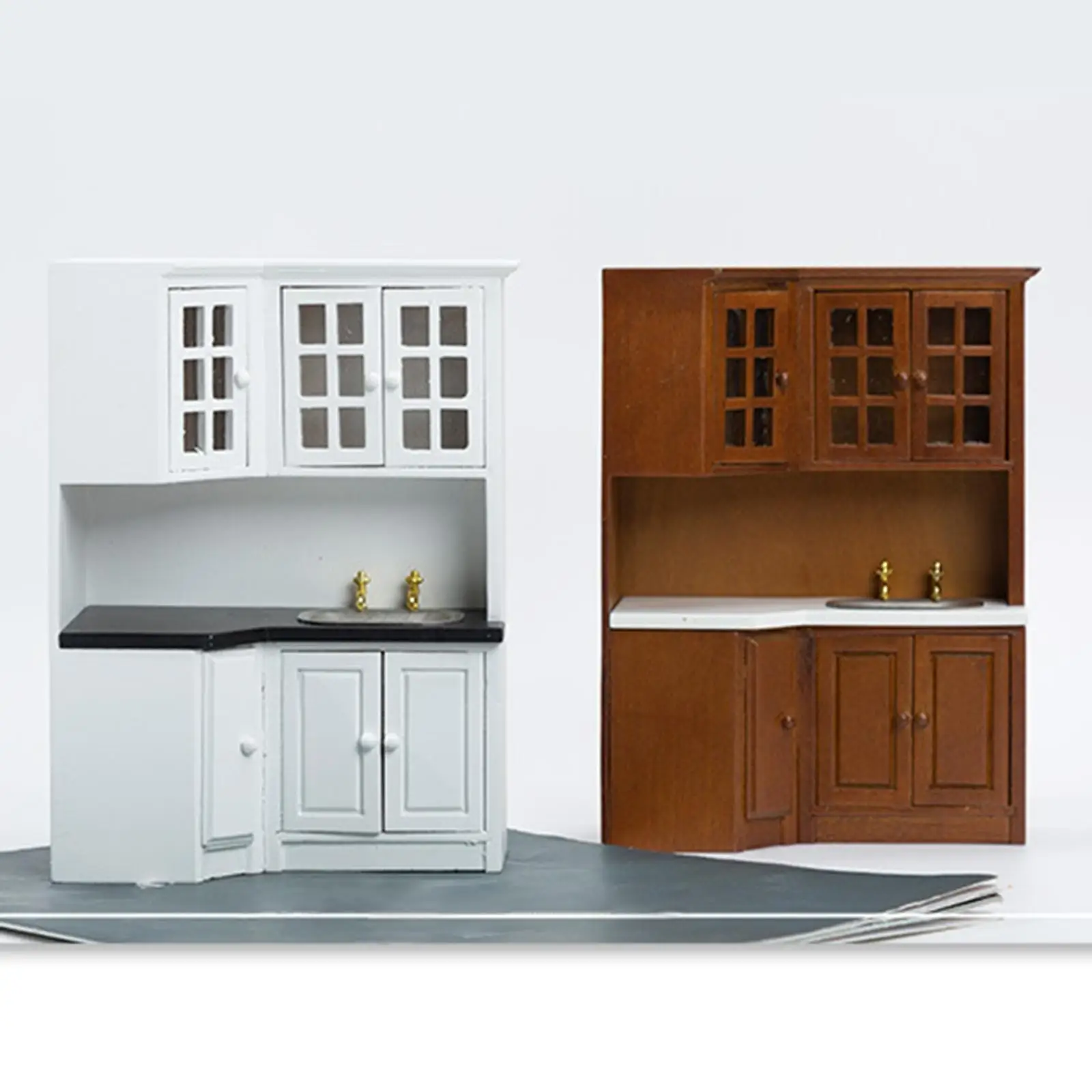 Realistisch poppenhuis wastafelkast badkamer wastafel kast aanrecht