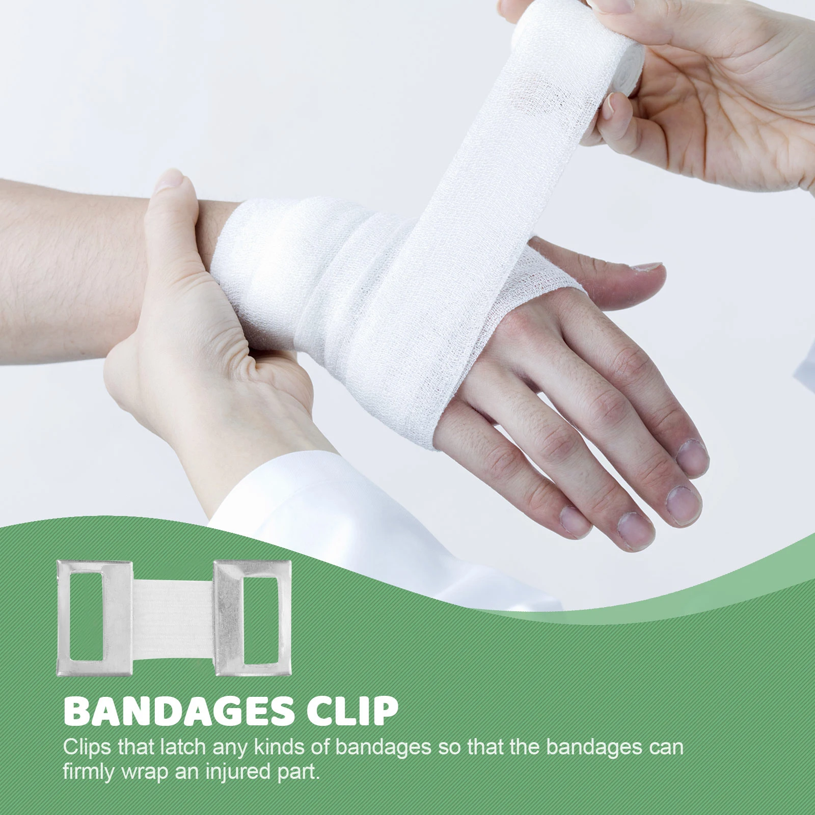 

50pcs Aluminum For Wrap Replacement Clips Fastener Buckle Clips For Bandage Holder Fixing Clamp Bandage Accessory