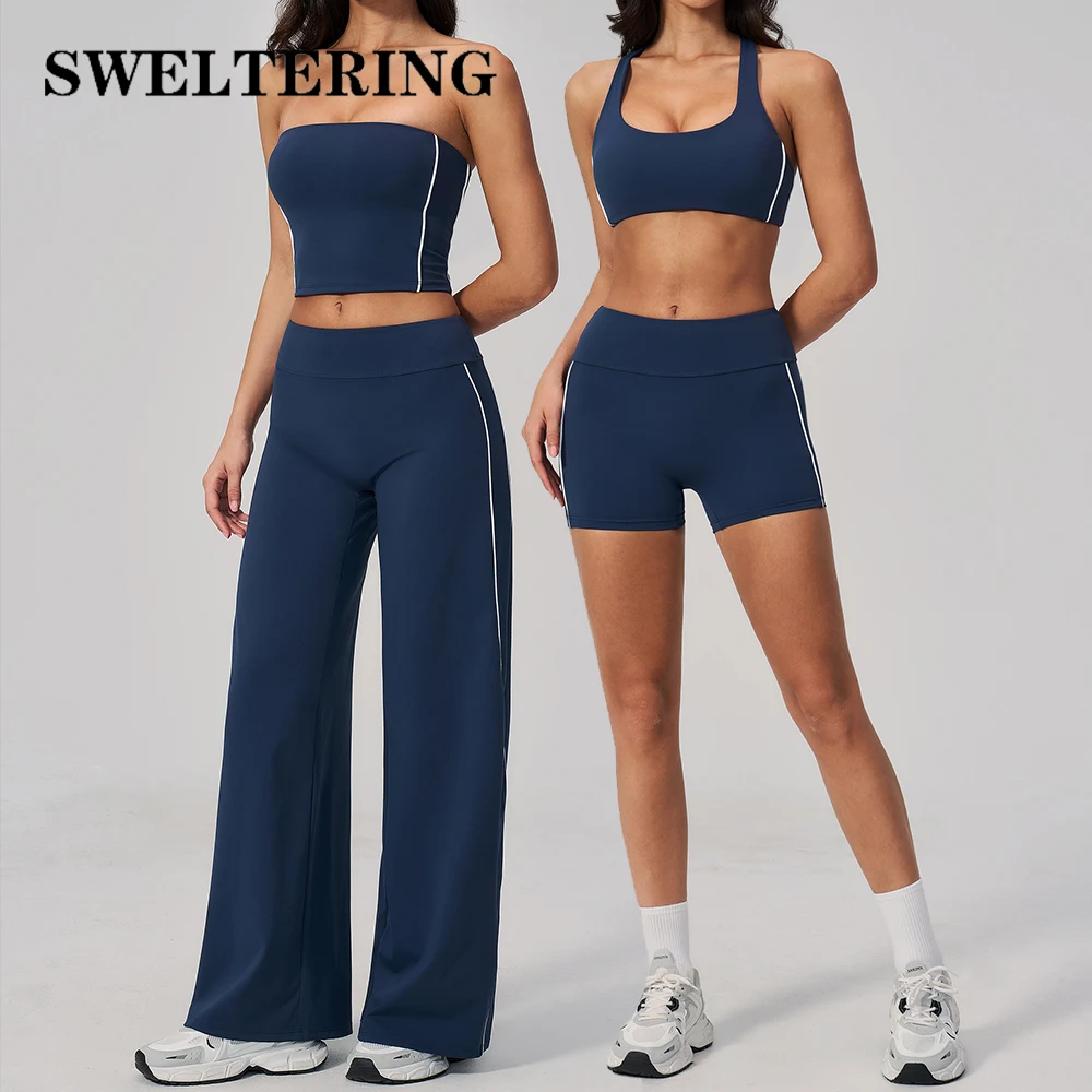 2PCS Fitness Suit Women Tracksuit Yoga Outfits Gym Clothes Running Workout Set Female Short Sleeves Athletic Wear Yoga Clothing