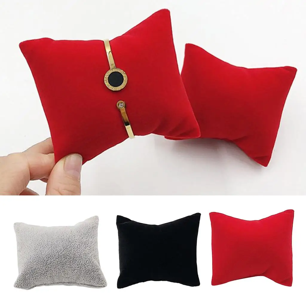 

Velvet Jewelry Display Pillows Watch Bracelet Pillow, Wristwatch Display Showcase Holder Cushion.