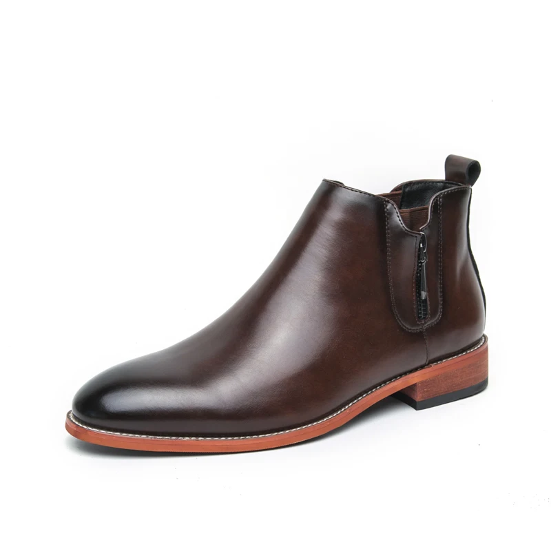 

VIPOL High-quality social men's ankle shoes, business men's boots, classic and retro style men's leather Chelsea boots