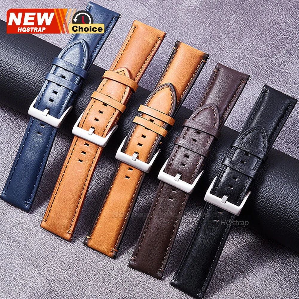20mm 22mm 24mm Modisches Uhrenarmband für Omega, Armband für Seiko Smartwatch, Lederarmbänder für Samsung Galaxy4/5/6/7 40mm44mm Classic – Detail 1