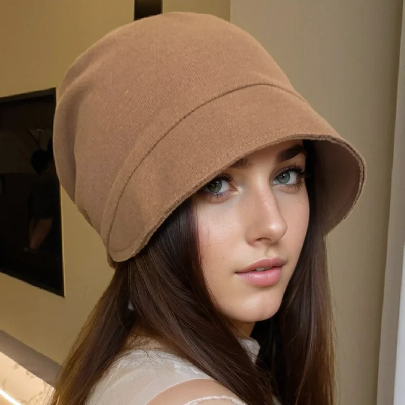 Large Brim Deepened Hat Depth Hoodies Autumn Woman Warm Comfortable and Soft Stacked Hat Street Outdoor Trend Casual Cold Hat