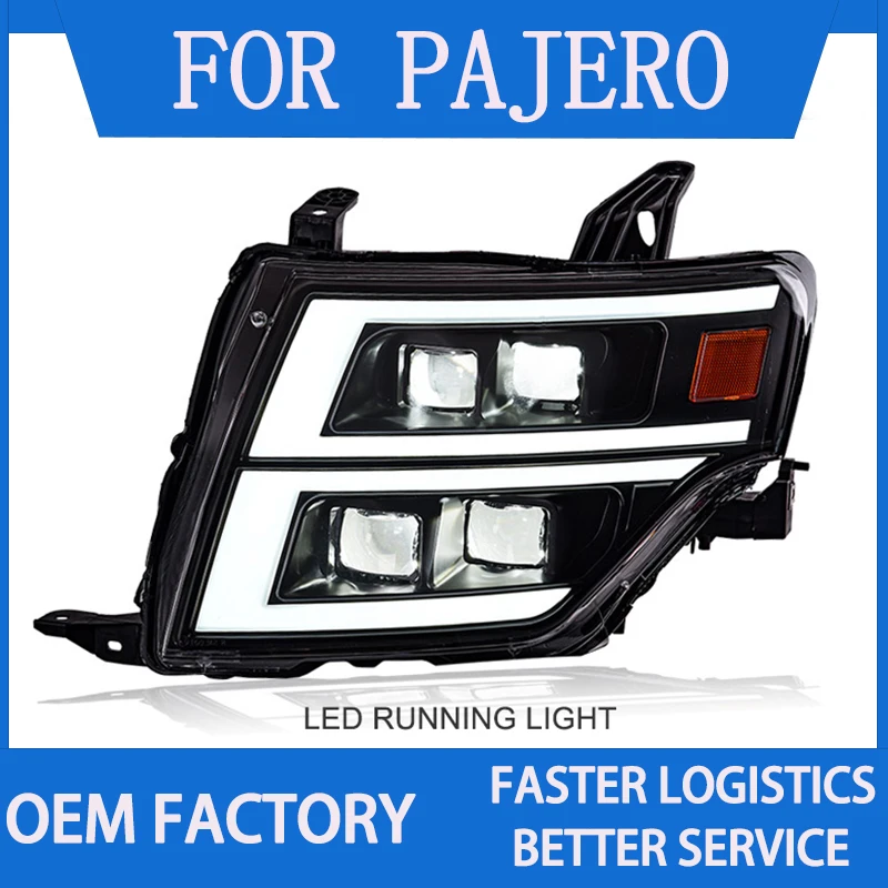 

Car Lights For Pajero V93 V97 V87 2009-2021 LED Headlight Assembly Plug and Play with DRL Projectors Dynamic Turning Headlights