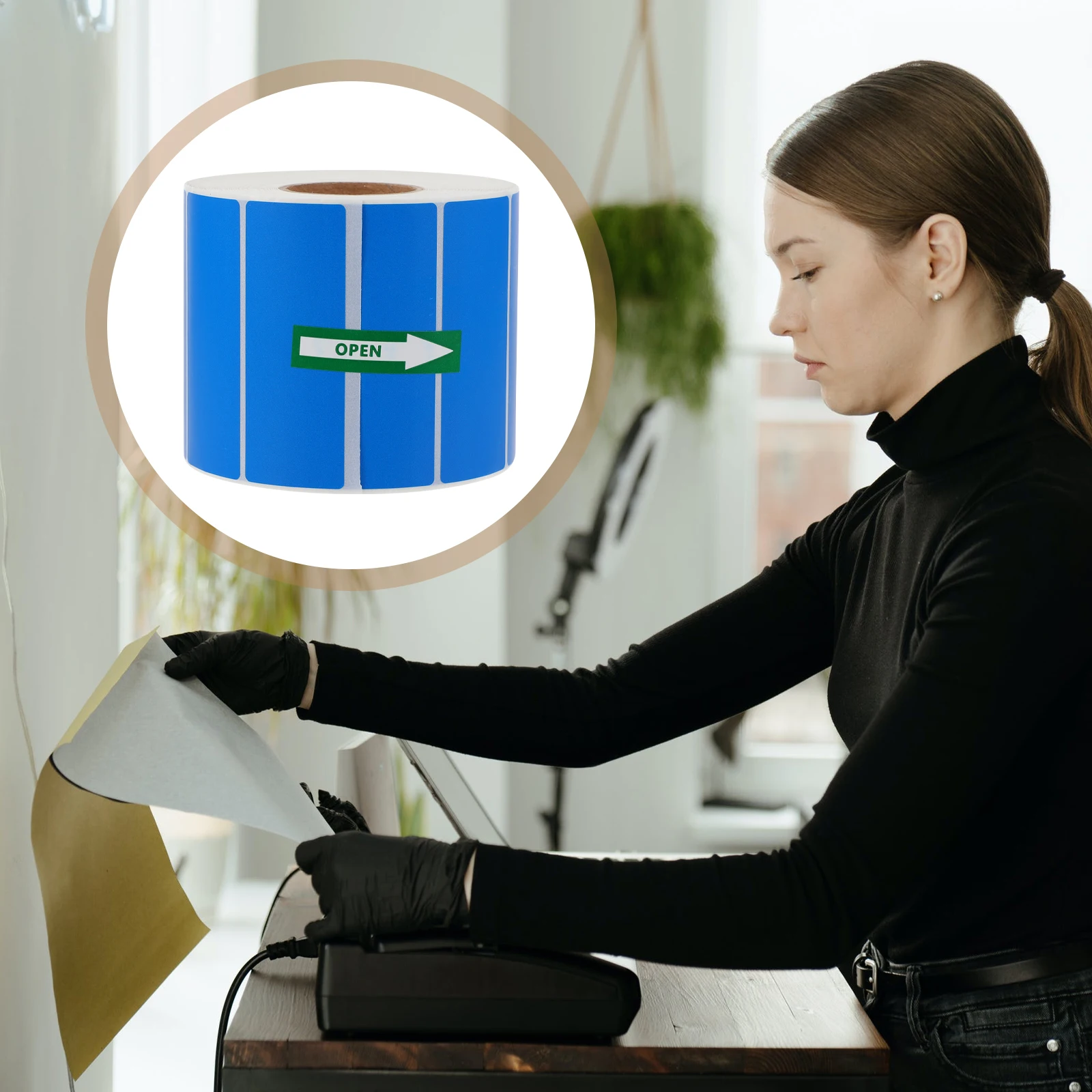

Colorful Label Paper Stickers Waterproof Coated Plain Blue Self-Adhesive Barcode Price Tags For Clothes Parcel Plant