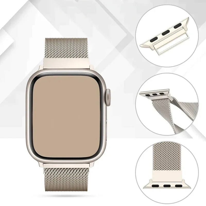 Milanese Strap For Apple Watch Bands 44mm 40mm 45mm 49mm 41mm 46mm 42 44mm Bracelet IWatch Series 10 9 6 5 SE 7 8 Ultra 2 Strap