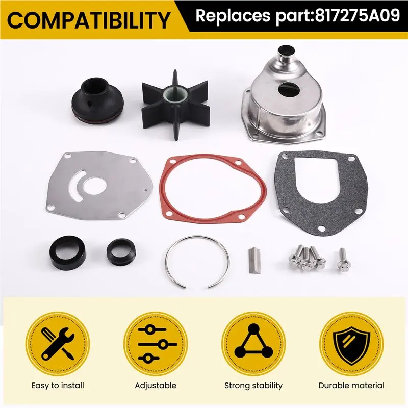 817275A09 Replaces Fits For Mercury Verado 817275A09 135-300HP Water Pump Impeller Repair Kit-A67F